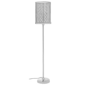 Premier Housewares Myles Floor Lamp with Silver Finish Mesh Shade