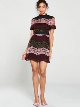 Ted Baker Jaseyy Elegant Lace Dress, Oxblood, Size 3=12, Women