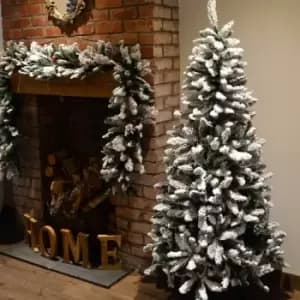 Premier Decorations Ltd - Premier 6ft (180cm) Snow Valley Fir Christmas Tree -Snow Flocked with 635 Tips