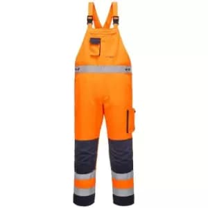 Portwest - TX52ONRXXL - sz 2XL Dijon Hi-Vis Bib and Brace - Orange/Navy - Orange/Navy