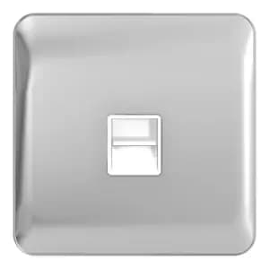 Schneider LSD Data Telephone Single BT Master White Insert Polished Chrome - GGBL7061WPC