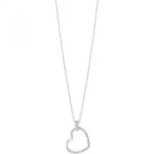 Ladies Guess Silver Plated Guess Frame Necklace