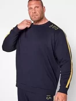 BadRhino BR15 Shoulder Print Sweatshirt - Navy Blue, Navy, Size L, Men