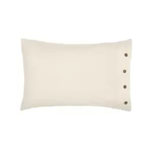 William Morris Pure Linen Cotton Standard Pillowcase, White