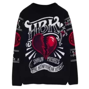 WWE Womens/Ladies Shawn Michaels The Heartbreak Kid Knitted Jumper (L) (Black/Red/White)