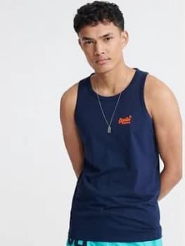 Superdry Orange Label Neon Lite Vest, Navy Size M Men