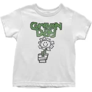 Green Day - Flower Pot Kids 5 Years Toddler T-Shirt - White