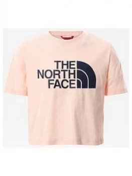 The North Face Girls Short Sleeve Easy Crop T-Shirt - Pink, Size M=10-12 Years, Women