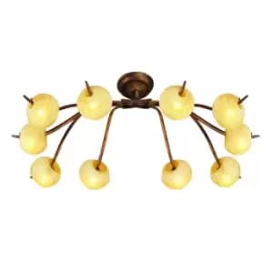 (0038 001) Wave Ceiling 10 Light G9, Rustic Gold