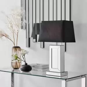 Furniture Box Talia Mirror and Black Shade Table Lamp Light