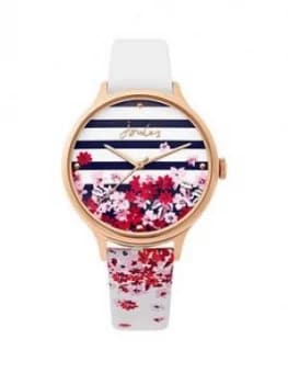 Joules Joules Ambleside Printed Dial White Strap Ladies Watch
