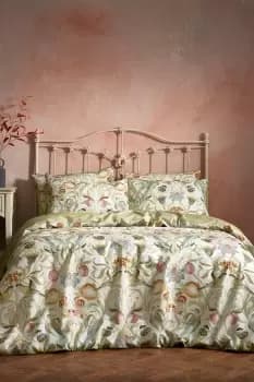 Liberty Floral Birds Luxury Cotton Piped Duvet Cover Set