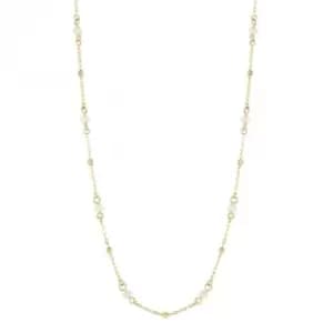 9ct Yellow Gold Freshwater Pearl Station Chain 46cm GN367W