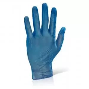 Beeswift Vinyl Examination Gloves Blue Large Box of 1000 VDGBL