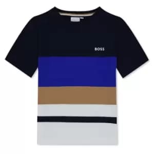 Boss Stripe T Shirt - Blue