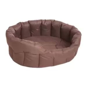 P&L Pet Beds P&L Large Brown Oval Waterproof Dog Bed