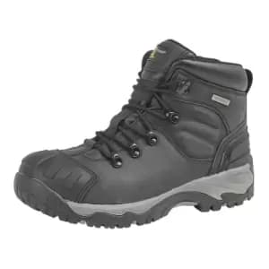 Grafters Mens Buffalo Leather Hiker Type Safety Boots (13 UK) (Black)