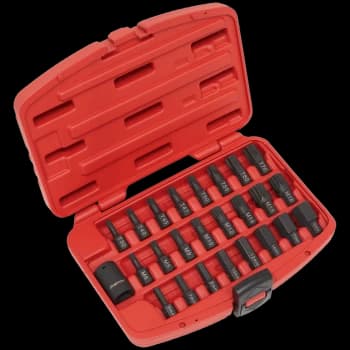 Sealey 25 Piece Impact Torx, Hex and Spline Socket Bit Set 1/2"