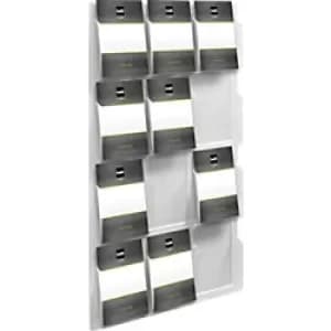 helit Wall Mountable Literature Display Acrylic 766 x 51 x 1260mm A4 Transparent