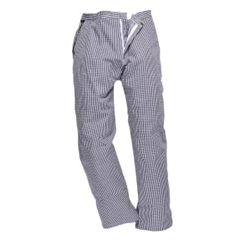 Portwest C075 Barnet Chefs Trousers Check Blue / White 3XL 31"