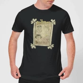 The Flintstones The Gang's All Here Mens T-Shirt - Black - XS - Black