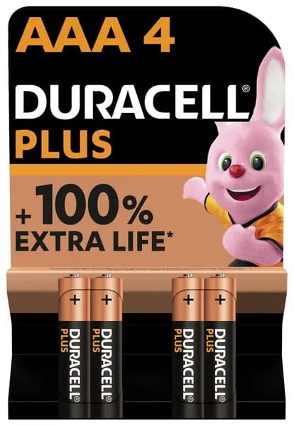 Duracell Duracell Plus Alkaline AAA Batteries - Pack of 4