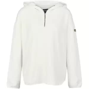Barbour International Aldea quarter Zip Fleece Hoodie - Cream
