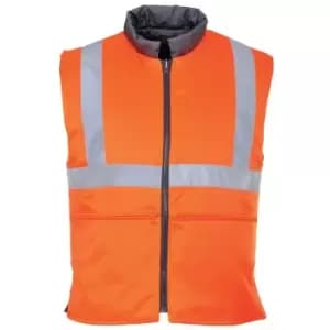Portwest - RT44ORRL - sz L Hi-Vis Reversible Bodywarmer RIS - Orange - Orange