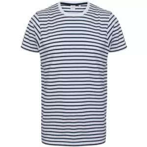 Skinni Fit Unisex Striped Short Sleeve T-Shirt (2XS) (White/Oxford Navy)