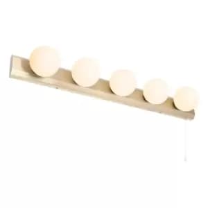 Spa Ara Hollywood Vanity Light Bar with Pull Switch Satin Brass