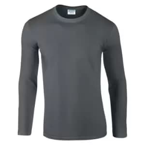 Gildan Mens Soft Style Long Sleeve T-Shirt (S) (Charcoal)