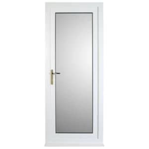 White PVCu Fully Glazed External Back Door Frame Rh H2055mm W840mm