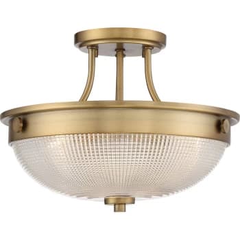Mantle 2 Light Semi-Flush - Weathered Brass, E27