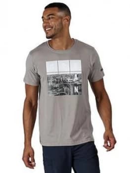 Regatta Cline Logo T-Shirt, Grey, Size S, Men