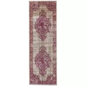 Origins Saville Rug Grey And Raspberry 67 x 200cm