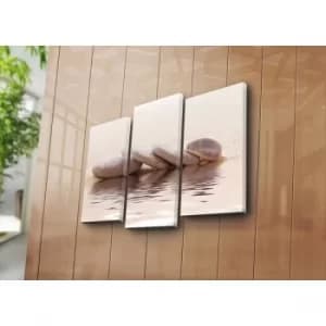 3PATK-78 Multicolor Decorative Canvas Painting (3 Pieces)