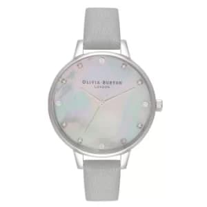 Olivia Burton Timeless Classic Grey Leather Strap Watch
