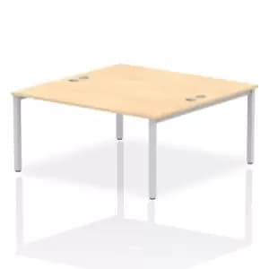 Impulse Bench B2B 2 Person 1600 Silver Frame Office Bench Desk Maple