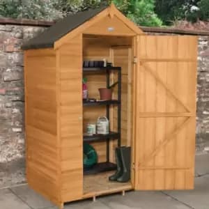 4X3 Apex Dip Treated Overlap Golden Brown Wooden Shed With Floor - Assembly Service Included