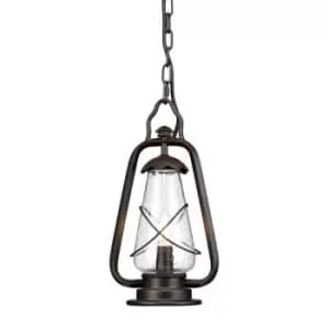 Outdoor IP44 1 Bulb Chain Lantern Old Bronze LED E14 60W Bulb Light Fitting