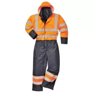 Oxford Weave 300D Class 3 Hi Vis Contrast Overall Orange / Navy 2XL