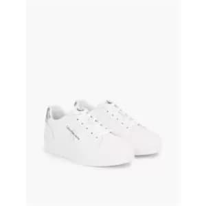 Calvin Klein Jeans Vulc Flatform Laceup Lth Refl Wn - White