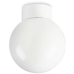 Opal - 1 Light Opal Glass Sphere Flush Globe Ceiling Light - 100W White, B22 - Firstlight