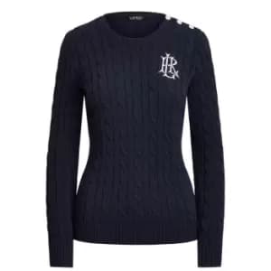Lauren by Ralph Lauren Knitted Crest Jumper - Blue