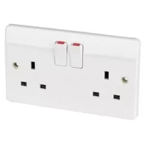 Honeywell K2747Whi Socket Outlet, 2 Gang, 13A