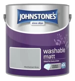 Johnstones Washable Matt Paint - Manhattan Grey, 2.5L