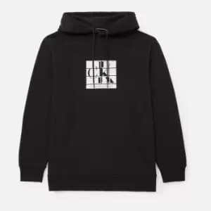 Calvin Klein Jeans Mens Plus Scattered Graphic Hoodie - Black - XXXL
