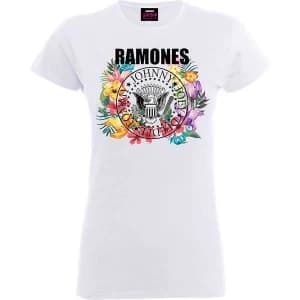 Ramones - Circle Flowers Womens Small T-Shirt - White