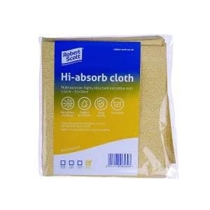 Robert Scott Hi-Absorb Microfibre Cloth Yellow Pack of 5 103986YELLOW