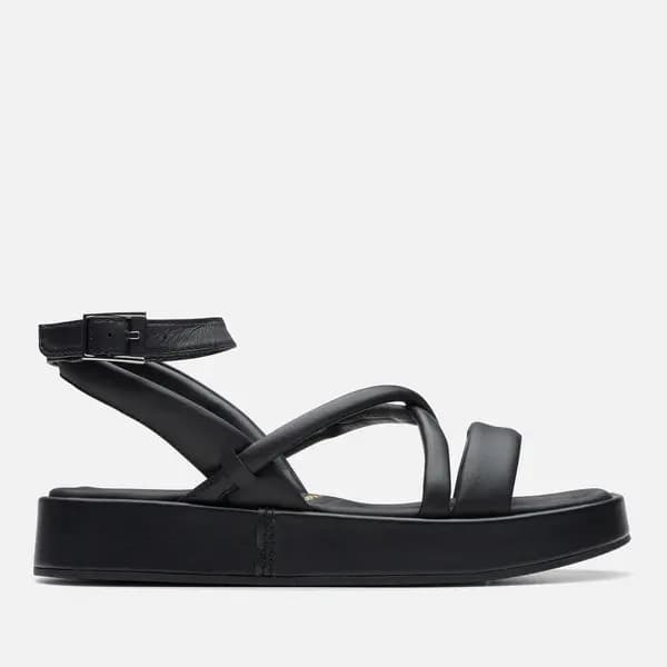 Clarks Womens Alda Leather Cross Sandals - UK 5 Black Sandals female 26176254 5